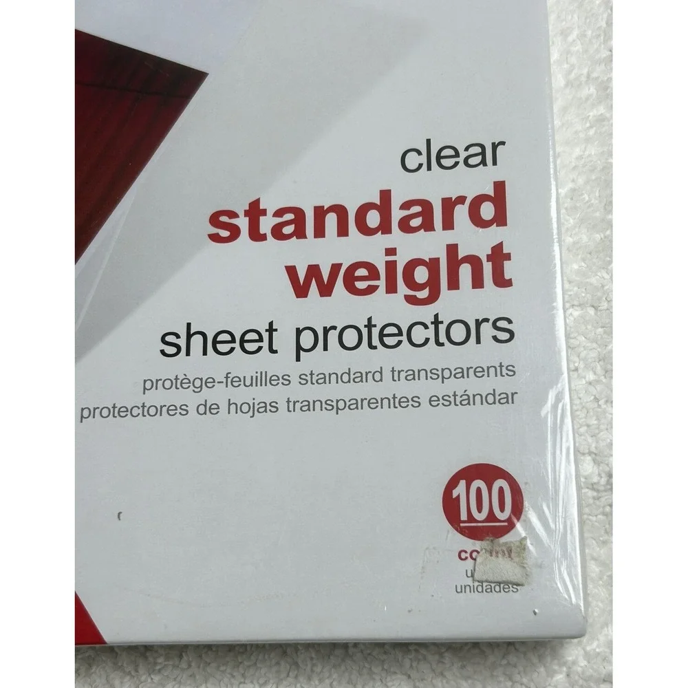 NEW Office Depot Top-Loading Sheet Protectors; Standard Weight; Clear;‎ 100-Pack